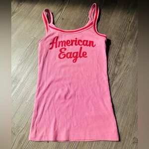 Pink American Eagle logo tank top